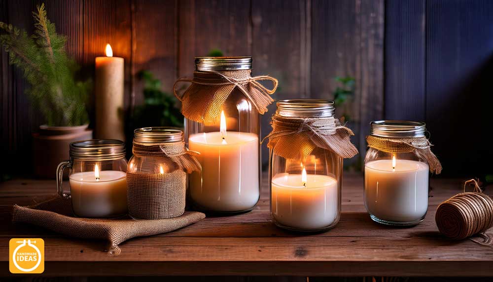 Mason Jar Candles: Rustic Simplicity